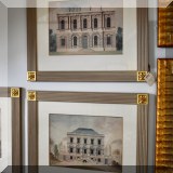 A33. Framed architectural prints.